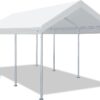 ADVANCE OUTDOOR 10×20 ft Heavy Duty Carport Potable Car Canopy Garage Party Tent Boat Shelter, Adjustable Height from 9.5 ft to 11 ft, Beige