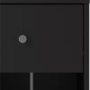 3-Pc Scandinavian Design Engineered Wood Bedroom Furniture Set with 3-Drawer Chest & 6-Drawer Double Dresser & 1-Drawer Nightstand, Pewter Plastic Handles, Smooth Plastic Glides, in Black
