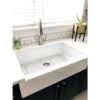 SINKOLOGY Josephine 34 in. 1-Hole Quick-Fit Farmhouse Apron Front Drop-in Single Bowl Crisp White Fireclay Kitchen Sink