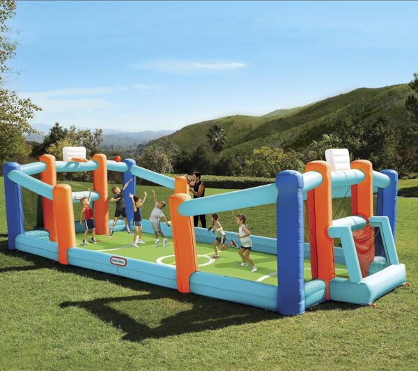 5364886239054e32a39a2cef8353e59b Little Tikes Jump ‘n Slide Inflatable Bouncer Includes Heavy Duty Blower With GFCI, Stakes, Repair Patches, And Storage Bag, for Kids Ages 3-8 Years