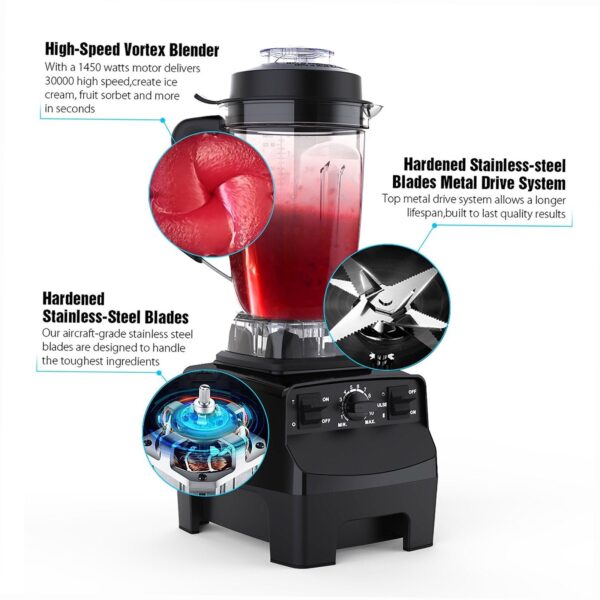 5366f9e73ada4efa843dac5ff8525869 Professional Blender with 1450-Watt Motor & 68 oz Dishwasher-Safe Total Crushing Pitcher, Black