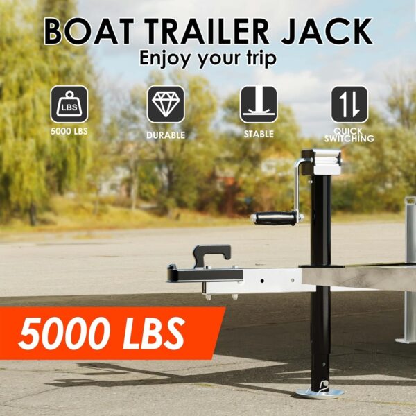 544f7da4fc404909b30616be1e4b383e 5000 lbs A-Frame Trailer Jack, 15′′ Lift, Adjustable 5-Level Drop Leg, 5K Jack for RV Trailer Boat