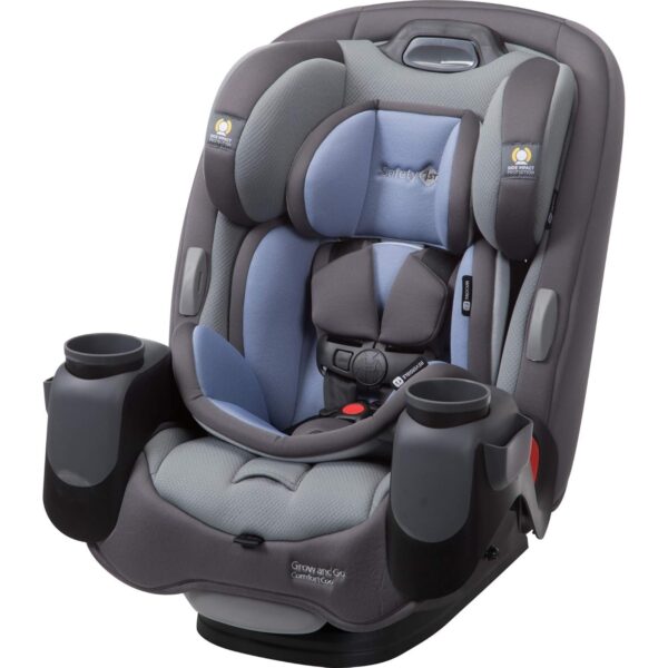Grow and Go All-in-One Slim Convertible Car Seat, Rear Facing, 5-40 lbs, Forward Facing (30–65 lbs), High Back Booster Seat 40-100 pounds, Aqua Pop