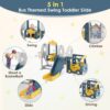 BIERUM 5 in 1 Toddler Slide and Swing Set for Toddlers Age 1-3