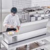Refrigerated Condiment Prep Station, 135 W Countertop Refrigerated Condiment Station, with 2 1/3 Pans & 4 1/6 Pans, 304 Stainless Body and PC Lid, Sandwich Prep Table with Stainless Guard, ETL