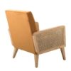 Upholstered Accent Chair with Rattan Arms