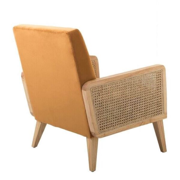 54c3eaae86c94725b44a5ea5bc666bec Upholstered Accent Chair with Rattan Arms