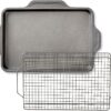 All-Clad Pro-Release Nonstick Bakeware Set 10 Piece Oven Safe 450F Half Sheet, Cookie Sheet, Muffin Pan, Cooling & Baking Rack, Round Cake Pan, Loaf Pan, Baking Pan Grey