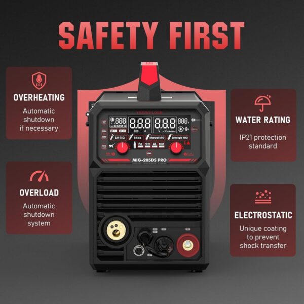 551ecbbcea90489c8a613c0b3ecc0dea 135Amp MIG Welder,110V Flux Core Welder Flux MIG/Lift TIG/Stick 3-in-1 Large LED Digital Display Welding Machine IGBT Inverter Welder FLUX-135PRO