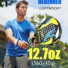 Padel Racket raqueta pala de Padel Tennis Racket Set Beginner Full Package with Cover, 3 Balls, Headband, Wristband and Backup overgrip
