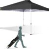 CROWN SHADES 10×10 Pop Up Canopy – Beach Tent with One Push Setup – Easy Outdoor Sun Shade for Events, Parties, Camping – Gazebo with STO-N-Go Cover Bag, Silver Coated Top, White