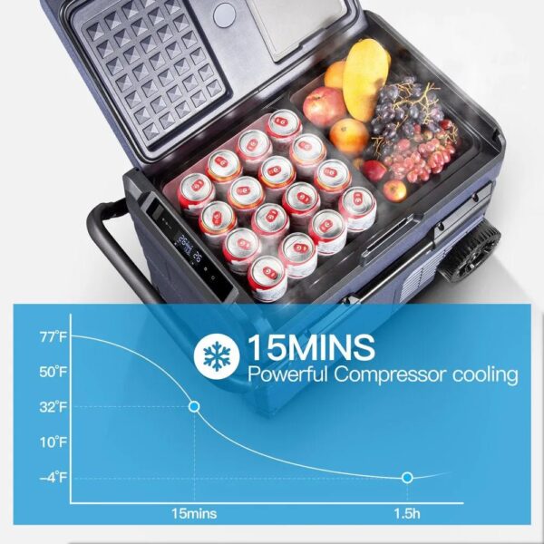 55a2c8d9c80149ccb7c876198b16c8d6 12 Volt 37 Qt. Portable Car Refrigerator, Car Freezer for Outdoor, Camping, Travel, RV,APP Control