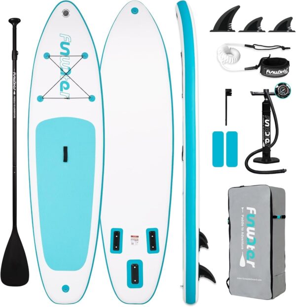 55b6201a4df647d987d4512209e8a05b FunWater Inflatable Ultra-Light Stand Up Paddle Board for All Skill Levels with Premium SUP Paddleboard Accessories,Non-Slip Comfort Deck for Youth & Adults