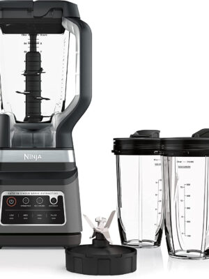 BN801 Professional Plus Kitchen System, 1400 WP, 5 Functions for Smoothies, Chopping, Dough & More with Auto IQ, 72-oz.* Blender Pitcher, 64-oz. Processor Bowl, (2) 24-oz. To-Go Cups, Grey