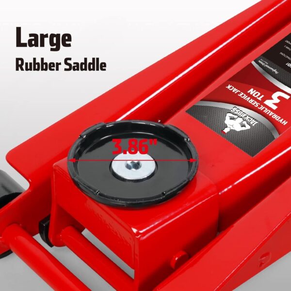 563b158e560b4133a7e5c99864a4e052 3 Ton Low Profile, Aluminum and Steel Racing Floor Jack with Dual Pistons Quick Lift Pump for Sport Utility Vehicle, Lifting Range 3-15/16′′ min to 18-5/16′′ max, Red