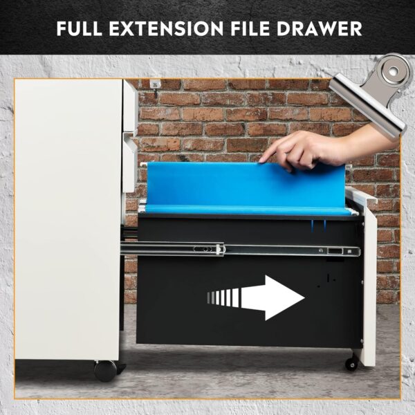 56a33aca449a42d9bb5b70098c6e6825 DEVAISE 3 Drawer Mobile File Cabinet Under Desk Office, Fully Assembled Except Casters, Letter/Legal Size, Black