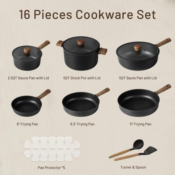 57307ef8090a4112b2cee734fd89bd41 CAROTE 16pcs Pots and Pans Set Non Stick, Nonstick Kitchen Cookware Sets, Black