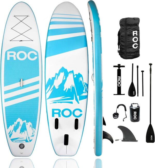 57353190bdc945feb1f7c1f390ee8384 Roc Inflatable Stand Up Paddle Boards with Premium SUP Paddle Board Accessories, Wide Stable Design, Non-Slip Comfort Deck for Youth & Adults