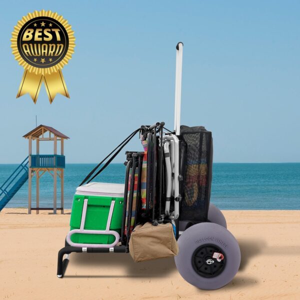 57390ddf158049909aa8ea31b0bf694f Best 165LBS Folding Beach Cargo Deck Cart W/ All-Terrain Balloon Tires