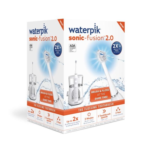 575a6ad2ea4940699f58abc37b40939a Waterpik Sonic-Fusion 2.0 Flossing Toothbrush, Electric Toothbrush Water Flosser Combo, White
