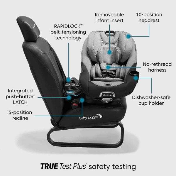 575bfbe3f4b749b6b82b7852fcf81e0d Baby Jogger City Turn Rotating Convertible Car Seat | Unique Turning Car Seat Rotates for Easy in and Out, Pike