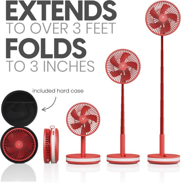 57605d87f9094e26b2423469218f79bc VENTY Portable Fan – Wireless Battery Operated Fan – 4 Speeds – LED Lighting – Carry Case & Remote Control – Cruise Travel – Outdoor Travel RV Power Bank With USB-C Port (Black with Case)