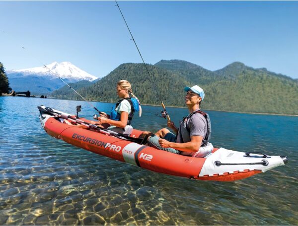 1-Person Inflatable Kayak with Paddles, Pump & Fishing Rod Holders