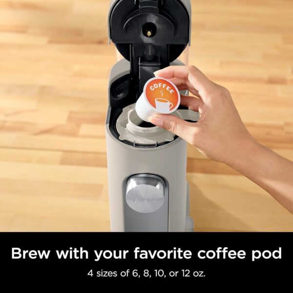 57be688890404f4cbb0148f82c27c3c6 Ninja Pod & Grounds Specialty XL Single-Serve Coffee Maker, K-Cup Pod Compatible, Brews Grounds, Compact Design, Built-In Milk Frother, 68-oz. Reservoir, 6-oz. Cup to 24-oz. Mug Sizes, Stone, PB055AST