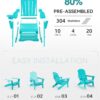 Folding Adirondack Rocking Chair,4-in-1 Multifunctional Patio Chair with Retractable Ottoman, Outdoor Chair Wood Texture, Lawn Chair for Porch, Backyard, Pool(Grey)