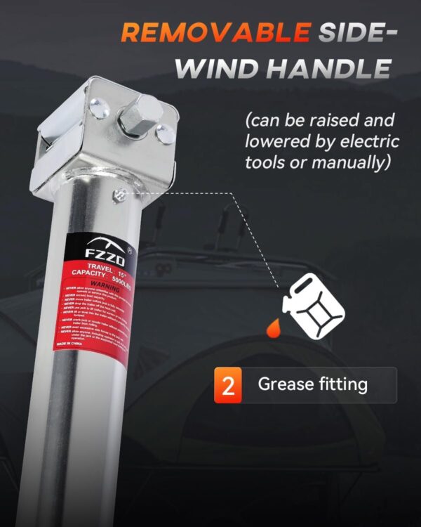 57ef9c92053347329be0538aef95b06a 5000 lbs A-Frame Trailer Jack, 23′′ Vertical Travel, 20-24V Cordless Drill Compatible, Adjustable Drop Leg, for Utility, Yacht (Black)