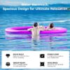 Round Inflatable Floating Dock, Sunchill Float Ring, Hammock Tanning Pool with 4in Woven Fabric, Manual Pump for 1-2 Min Quick Inflate/Deflate, Fits 2-8, Ideal for Lakes, Pools, Oceans