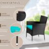 Patio Furniture Set 4 Pieces Outdoor Rattan Chair Wicker Sofa Garden Conversation Bistro Sets for Yard (Brown)