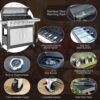 Burner Gas grill with side burner and enameled cast iron grille 42,000BTU outdoor cooking stainless steel propane grill Garden grill