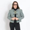 Black white wool blazer