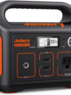 Portable Power Station Explorer 240, 240Wh Backup Lithium Battery, 110V 200W Pure Sine Wave AC Outlet, Solar Generator
