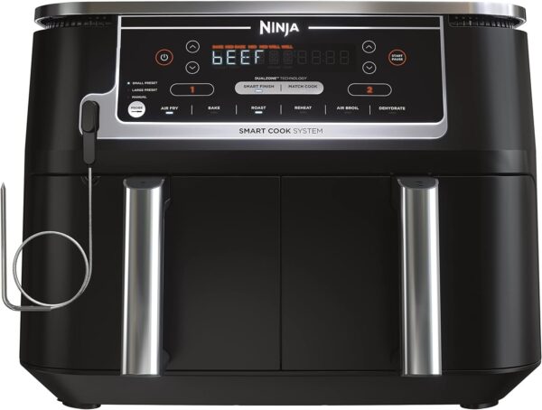 588dd6b81cae46cab90005642a093bd2 DZ401 Foodi 10 Quart 6-in-1 DualZone XL 2-Basket Air Fryer with 2 Independent Frying Baskets, Match Cook & Smart Finish to Roast, Broil, Dehydrate for Quick, Easy Family-Sized Meals, Grey