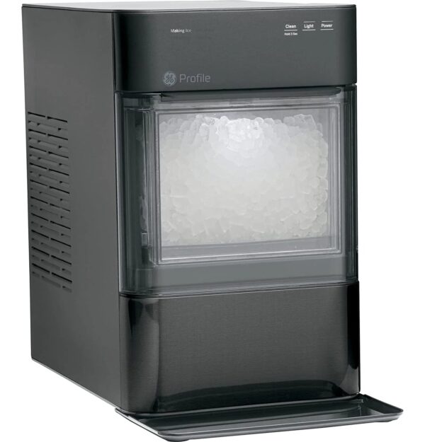 Countertop Nugget Ice Maker | Ice Machine with WiFi Connectivity | Smart Home Kitchen Essentials | Black Stainless