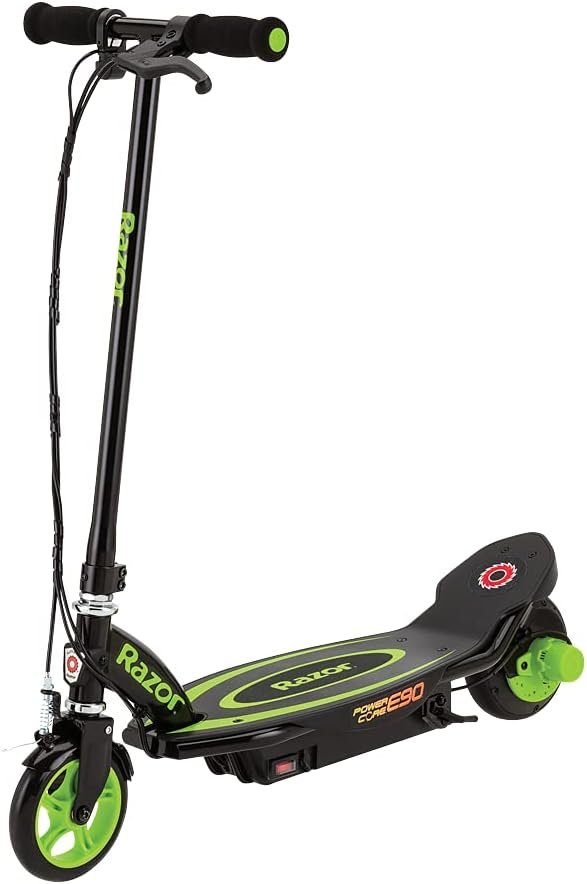 Electric Scooter with Hub Motor & Push-Button Throttle, Ages 8+