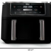DZ401 Foodi 10 Quart 6-in-1 DualZone XL 2-Basket Air Fryer with 2 Independent Frying Baskets, Match Cook & Smart Finish to Roast, Broil, Dehydrate for Quick, Easy Family-Sized Meals, Grey