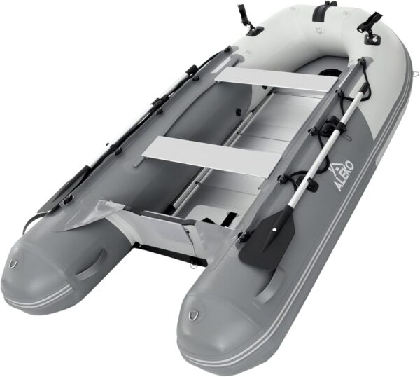 59b60cbfe48441c3a31dc3fc027c6506 Inflatable Boat | Yacht Dinghy Tender Raft | Multi Person Fishing Boat | Aluminum Floor Oars | Fishing Rod Holders | Heavy-Duty PVC | 2024 Model |