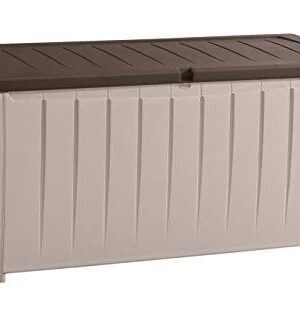 Novel Plastic Deck Storage Container Box Outdoor Patio Furniture 90 Gal, Brown