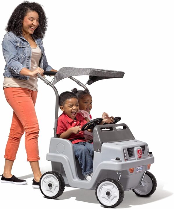 59e14c3374754066875ddf0ab32f23a7 Step2 Side-by-Side Push Around SUV, Kids Push Car, 2 Seats, Stroller Substitute, Includes Seat Belts & Horns, Made of Durable Plastic, Max Weight 100 lbs., For Toddlers 1.5-5 Years Old, Blue