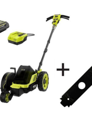 RY40760-AC 40V HP Brushless 9 in. Edger w/ Extra Edger Blade, 4.0 Ah Battery and Charger