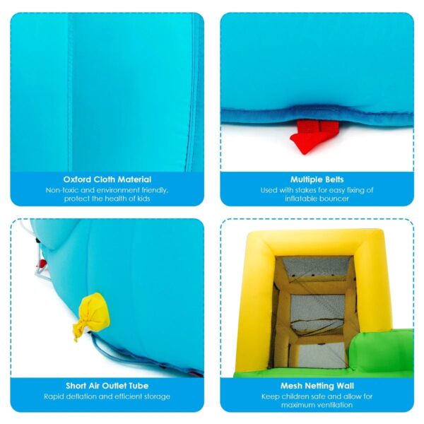59f9c07b57dc47faaff62be4962da7f9 Inflatable Water Park Bounce House w/Climbing Wall Two Slides and Splash Pool