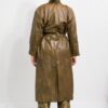 Brown leather trench