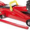 3 Ton Low Profile, Aluminum and Steel Racing Floor Jack with Dual Pistons Quick Lift Pump for Sport Utility Vehicle, Lifting Range 3-15/16′′ min to 18-5/16′′ max, Red