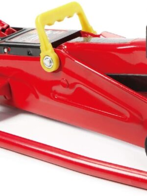 3 Ton Low Profile, Aluminum and Steel Racing Floor Jack with Dual Pistons Quick Lift Pump for Sport Utility Vehicle, Lifting Range 3-15/16′′ min to 18-5/16′′ max, Red