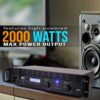 2-Channel Bluetooth Power Amplifier – 2000W Bridgeable Rack Mount Pro Audio Sound Wireless Home Stereo Receiver w/TRS XLR Input,LCD, Bridge Mode, Cooling Fan – Entertainment Speaker System
