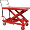 660LBS Hydraulic Lift Table Cart – 31′′ Lift Height, Double Scissor Design with 4 Wheels & Non-Slip Pad for Material Handling