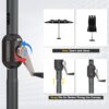 15ft Patio Umbrella with Solar Lights, Large Double Umbrella Outdoor, Rectangle 180”x106” Umbrellas with 156 PCS LED Lights and Crank Handle for Backyard Deck Pool Shade in Black(1.9′′ Pole)
